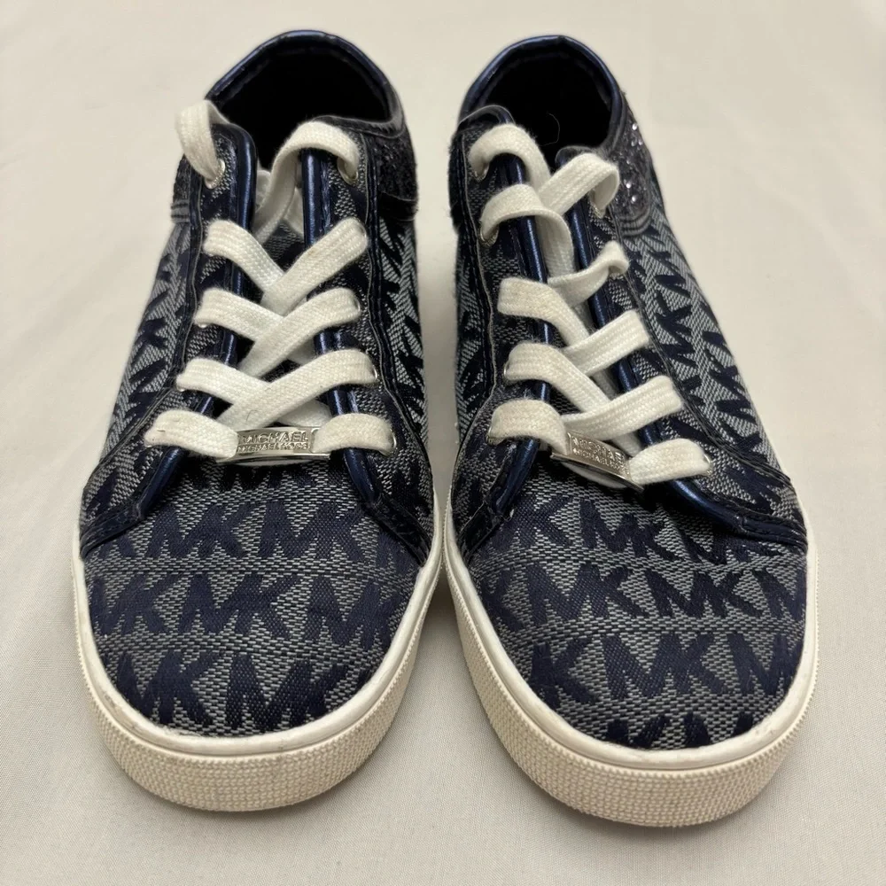 Michael Kors Girls Blue “Starla” Lace Up Sneakers